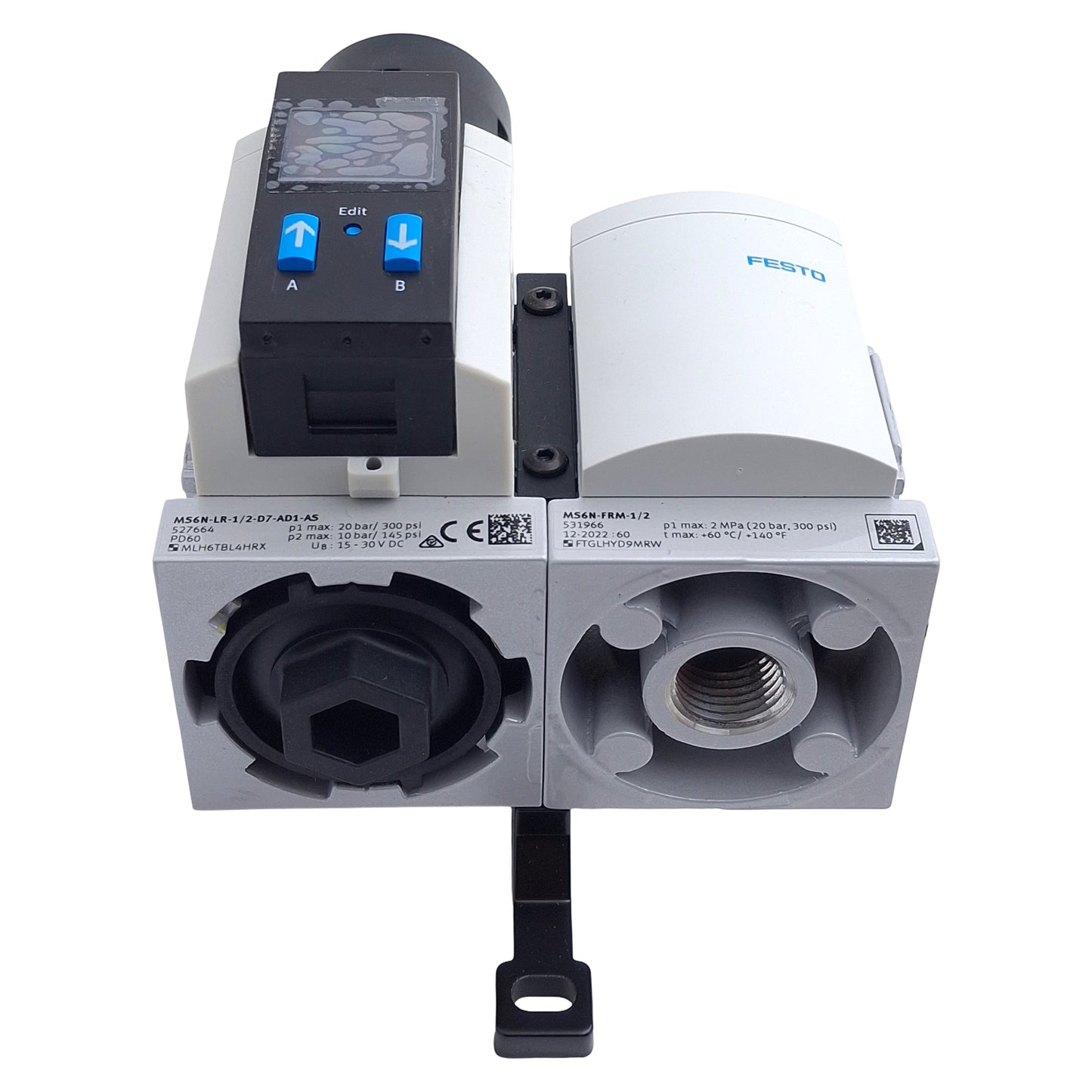 New Festo 532307 MSB6N Air Preparation Combination Unit, 20bar, 24VDC, 1/2in NPT