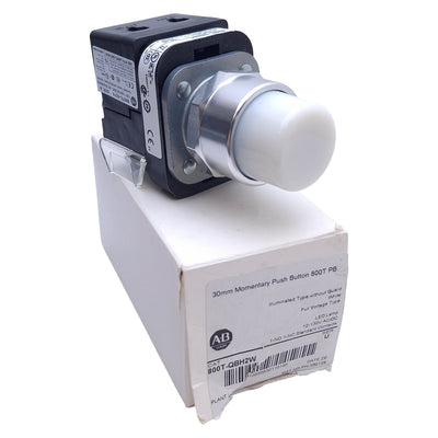 New Allen Bradley 800T-QBH2W White Illuminated Momentary Push Button, ø30mm, 1NO/1NC