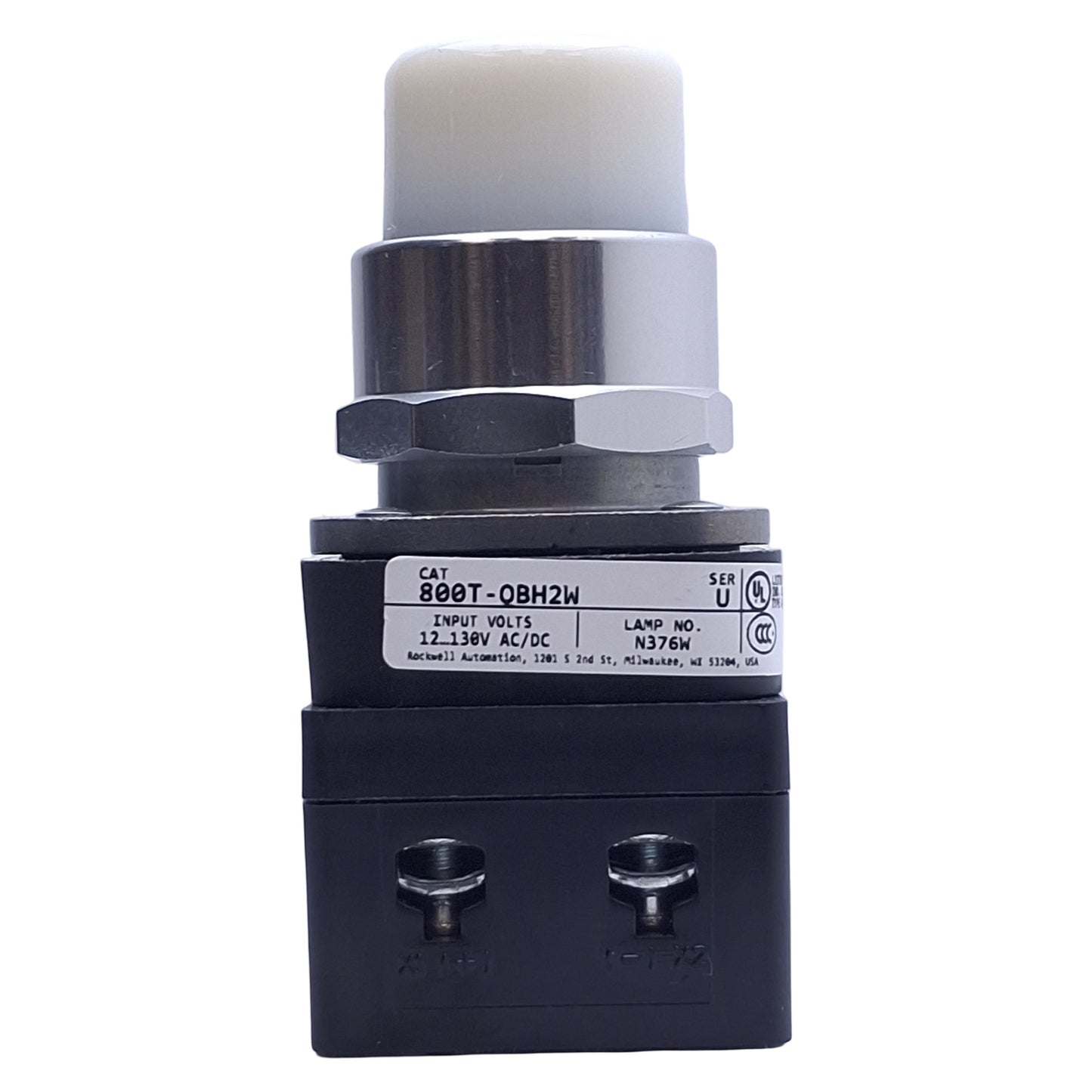 New Allen Bradley 800T-QBH2W White Illuminated Momentary Push Button, ø30mm, 1NO/1NC