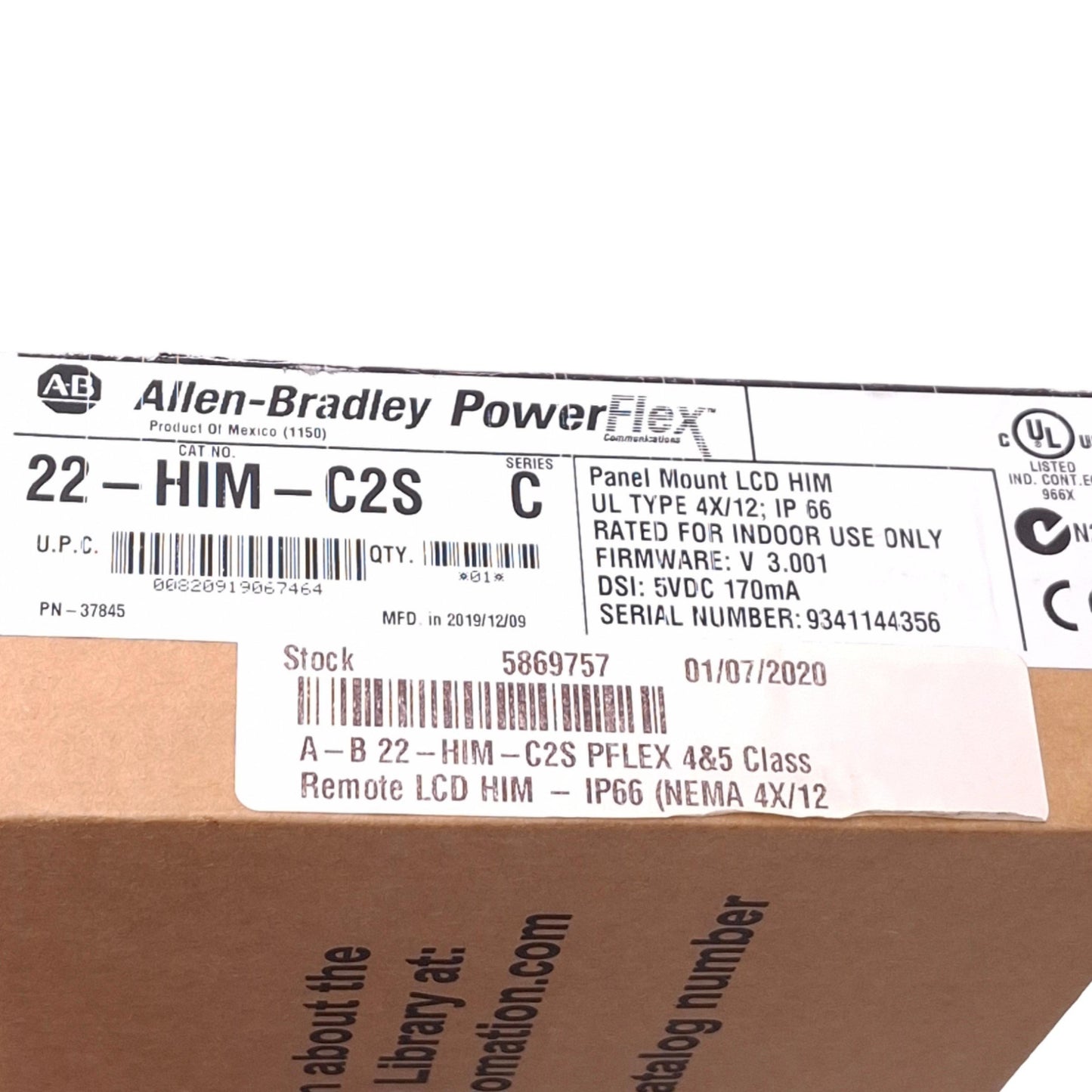 New Allen Bradley 22-HIM-C2S Remote HIM for PowerFlex4 AC Drives, LCD Screen, RS485