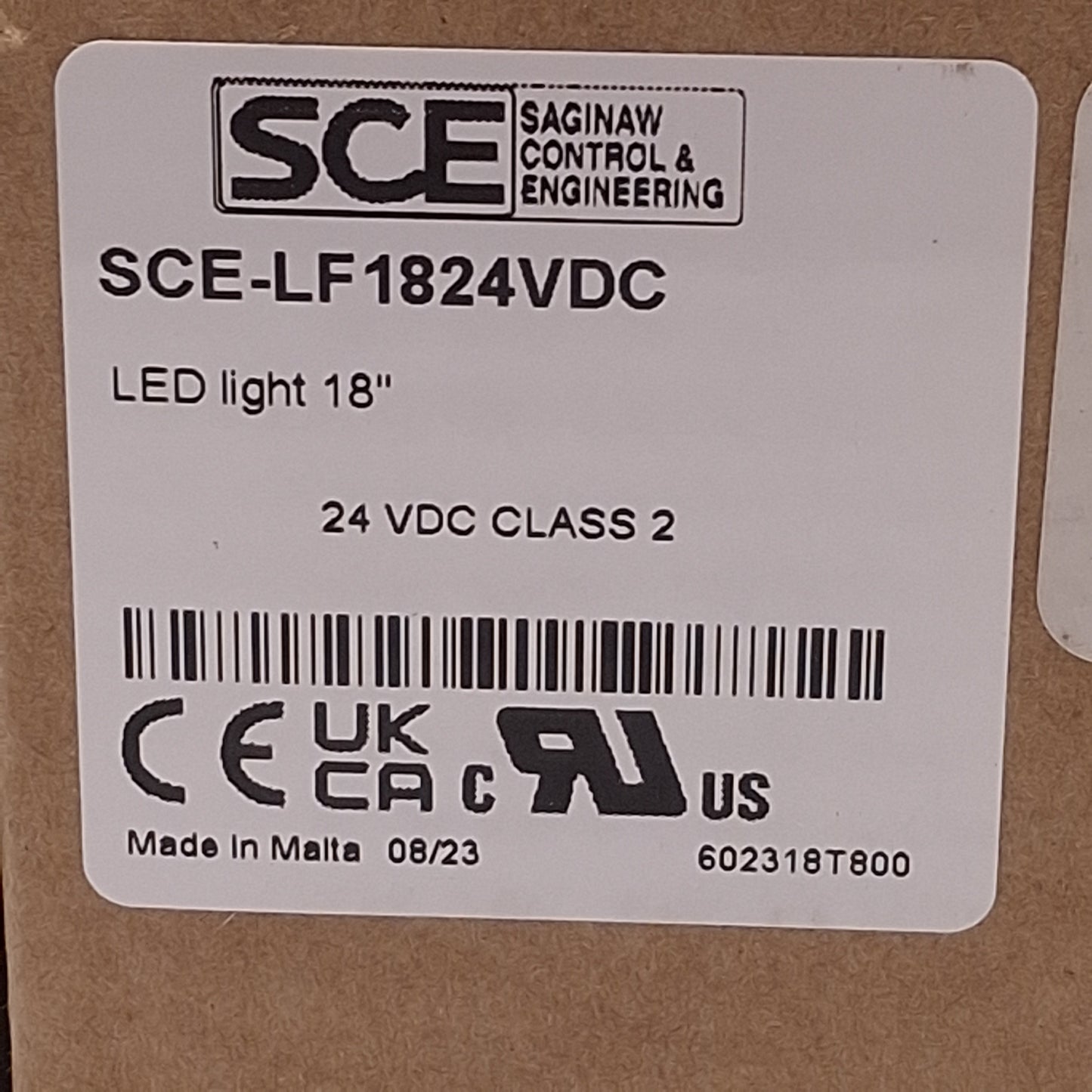 New SCE SCE-LF1824VDC LED Enclosure Light Fixture, 24VDC, 50Lm, 6W, 18in Length