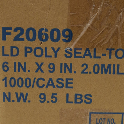 New Box of 1000 Elkay Plastics F20609 LD Poly Seal-Top Bags, 6in x 9in, 2mil