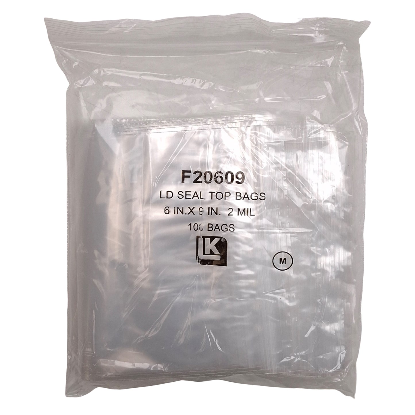 New Box of 1000 Elkay Plastics F20609 LD Poly Seal-Top Bags, 6in x 9in, 2mil
