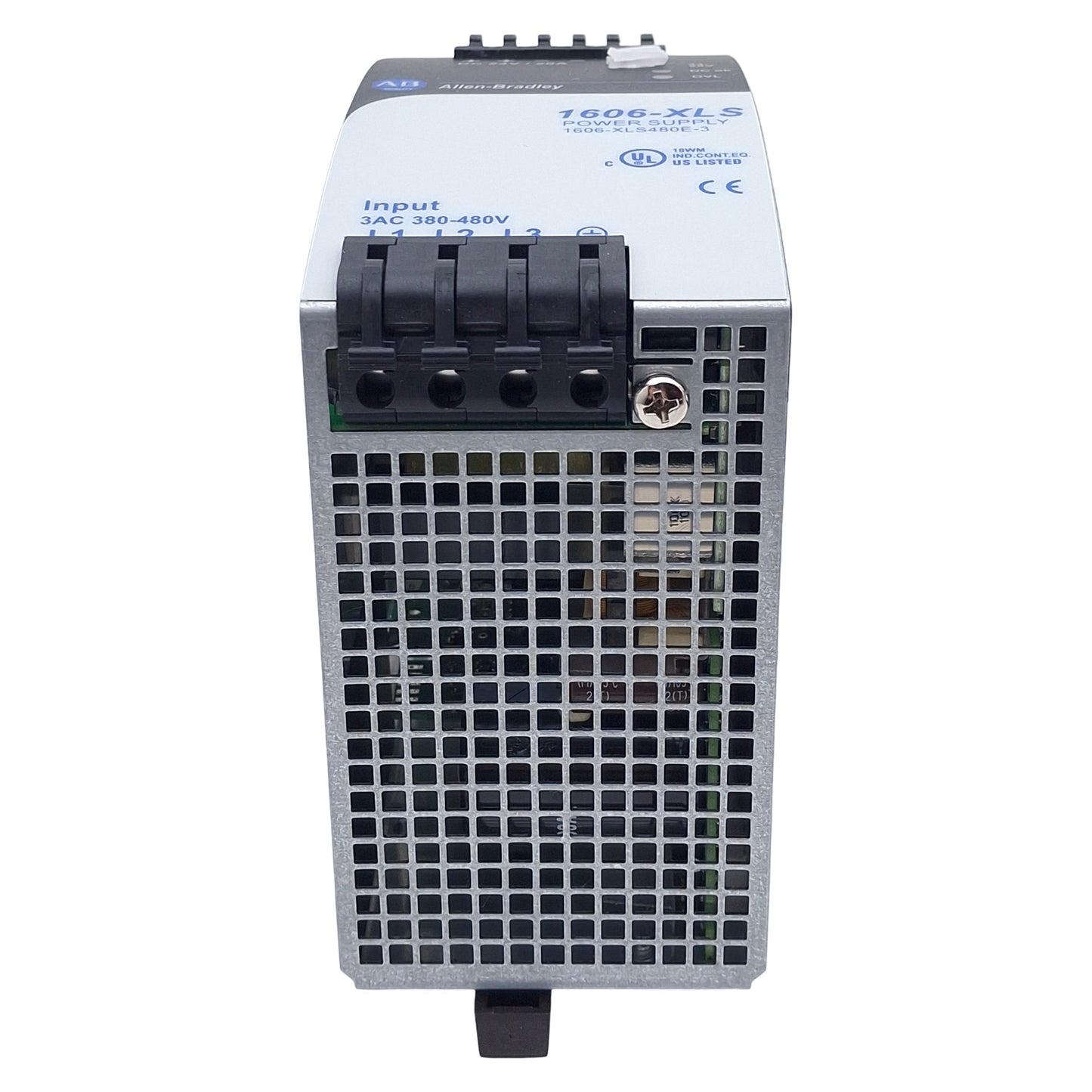 New – Open box Allen Bradley 1606-XLS480E-3 PLC Power Supply, 3Ø 380/480VAC In, 24VDC Out 480W