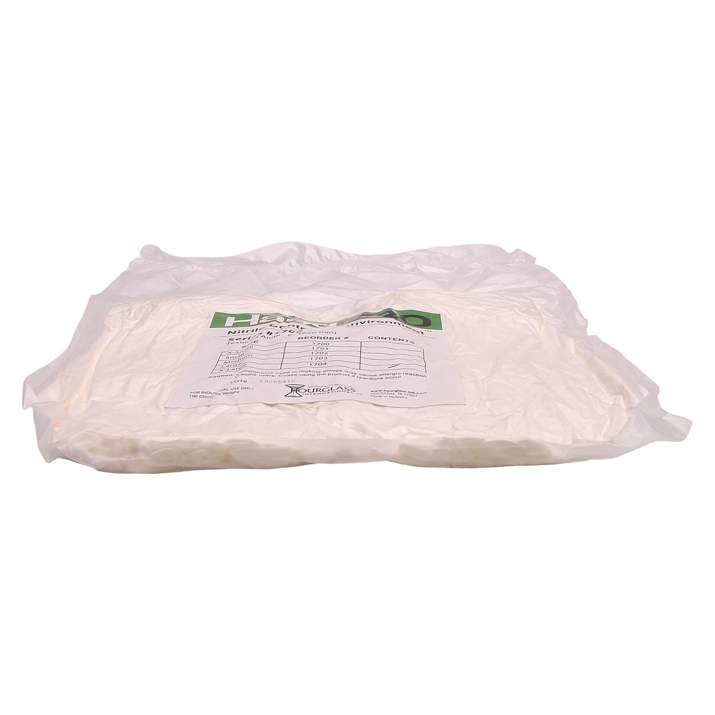 New Lot of 5 Hourglass International 1704 HandPRO Nitrile Glove 100 Per Bag, X-Large