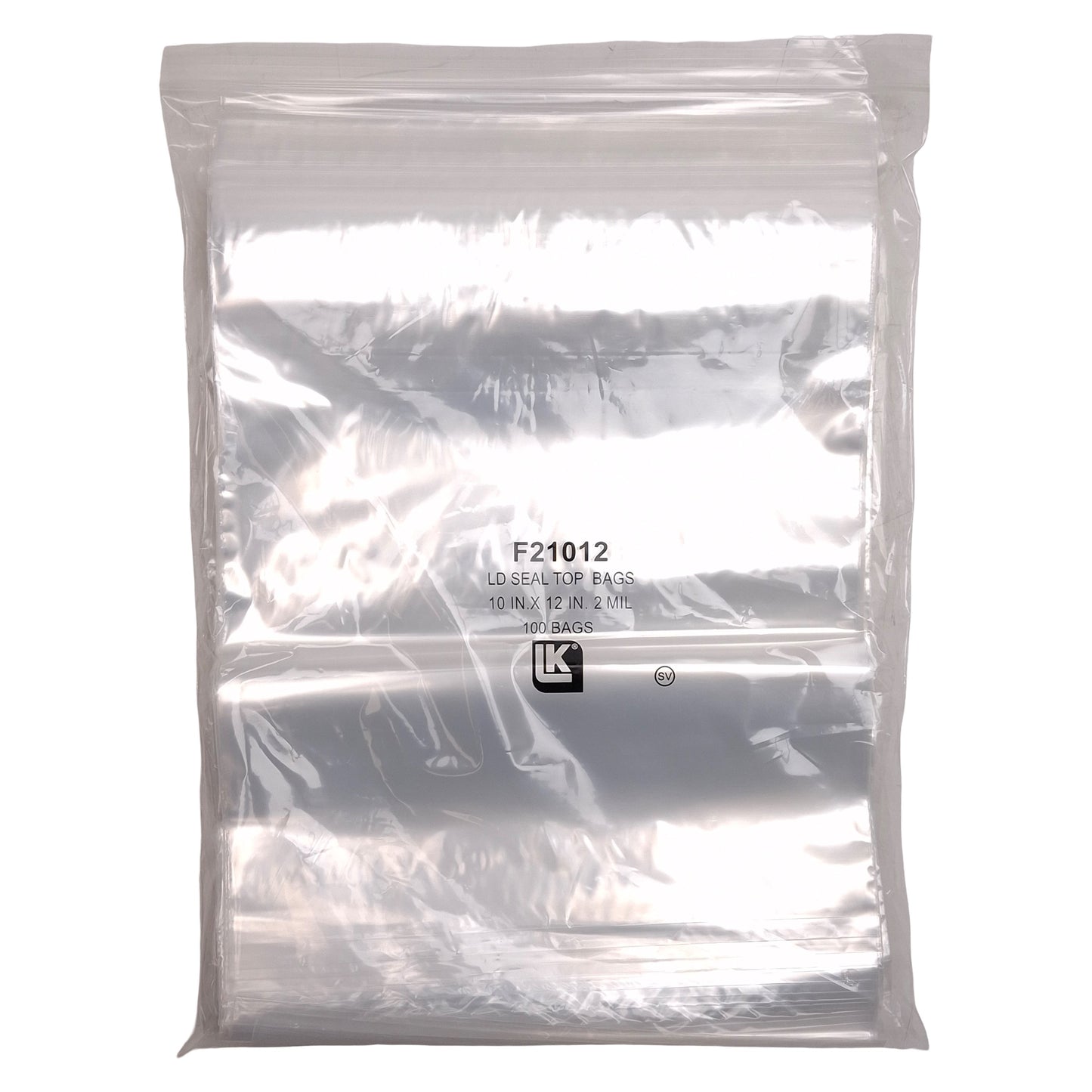 New Box of 1000 Elkay Plastics F21012 LD Poly Seal-Top Bags, 10in x 12in, 2mil