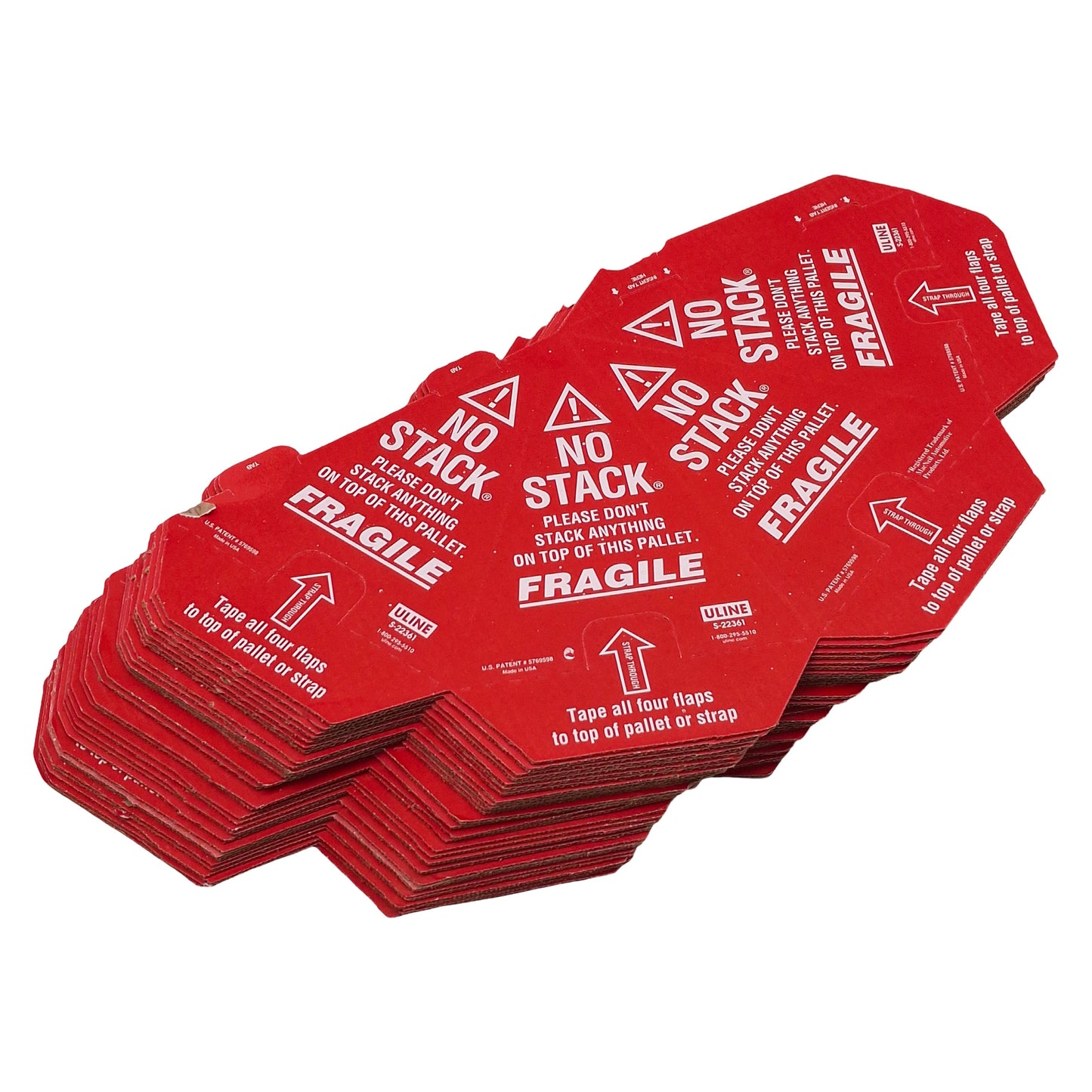 New – Open box Lot of 30 Uline S-22361 "No Stack" Pallet Cone, Red Color, 8 x 8 x 10in
