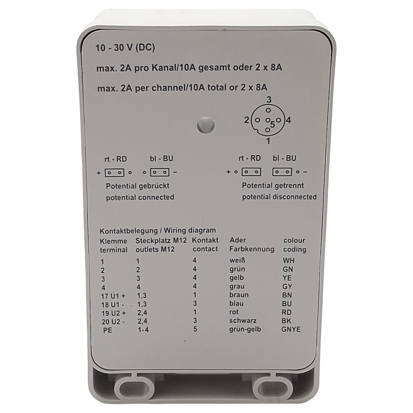 New Allen Bradley 898D-P54PT-T Distribution Box, PNP LED, 4-Port 5-Pin M12, 10-30VDC