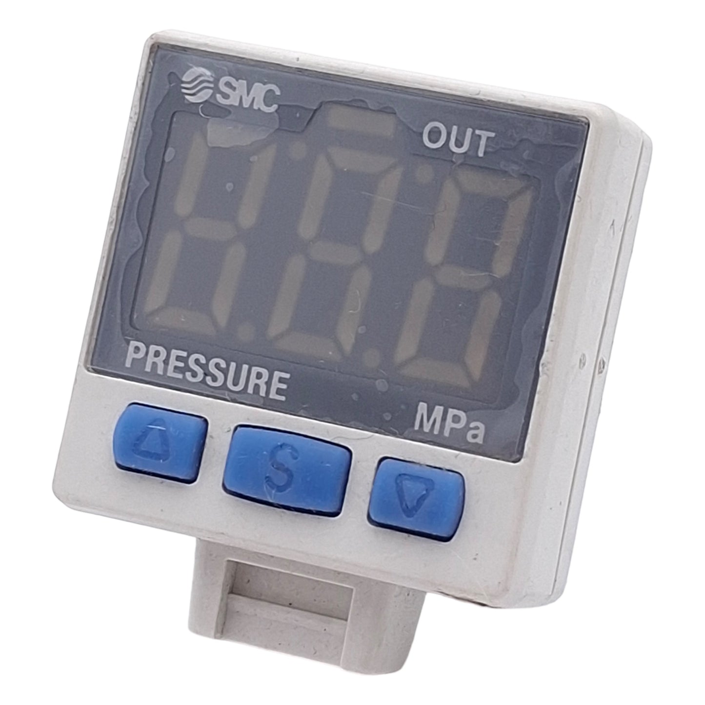 Used SMC ISE35-N-65-M Digital Pressure Switch, PNP, 0-1.0MPa, 12-24VDC, 3-Pin