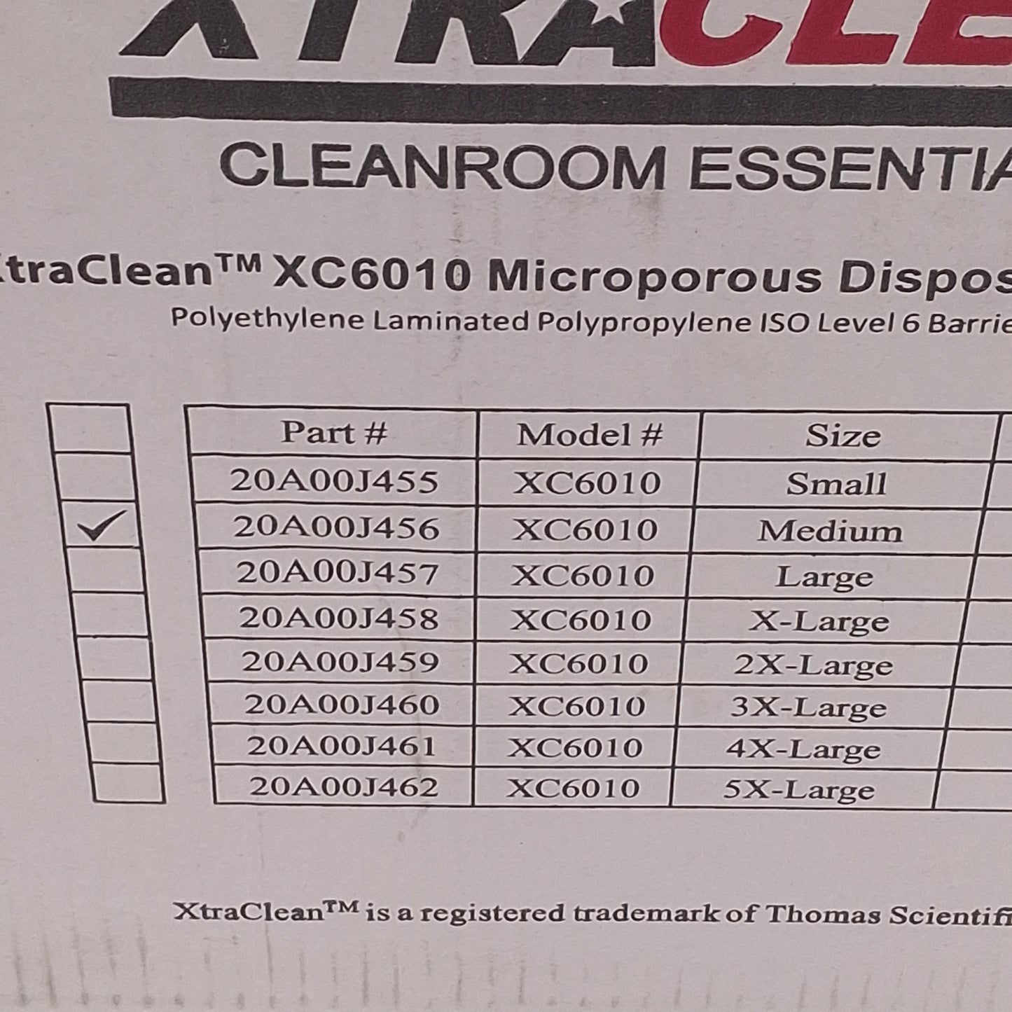 New Thomas Scientific 20A00J456 XtraClean Disposable Frocks, 30 per case, Medium