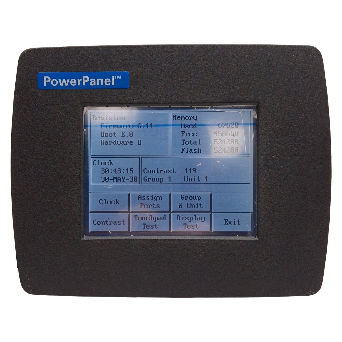 Used Uticor 100G-UT06M2R0 Monochrome G2 PowerPanel Touchscreen HMI, 6in Display 24VDC