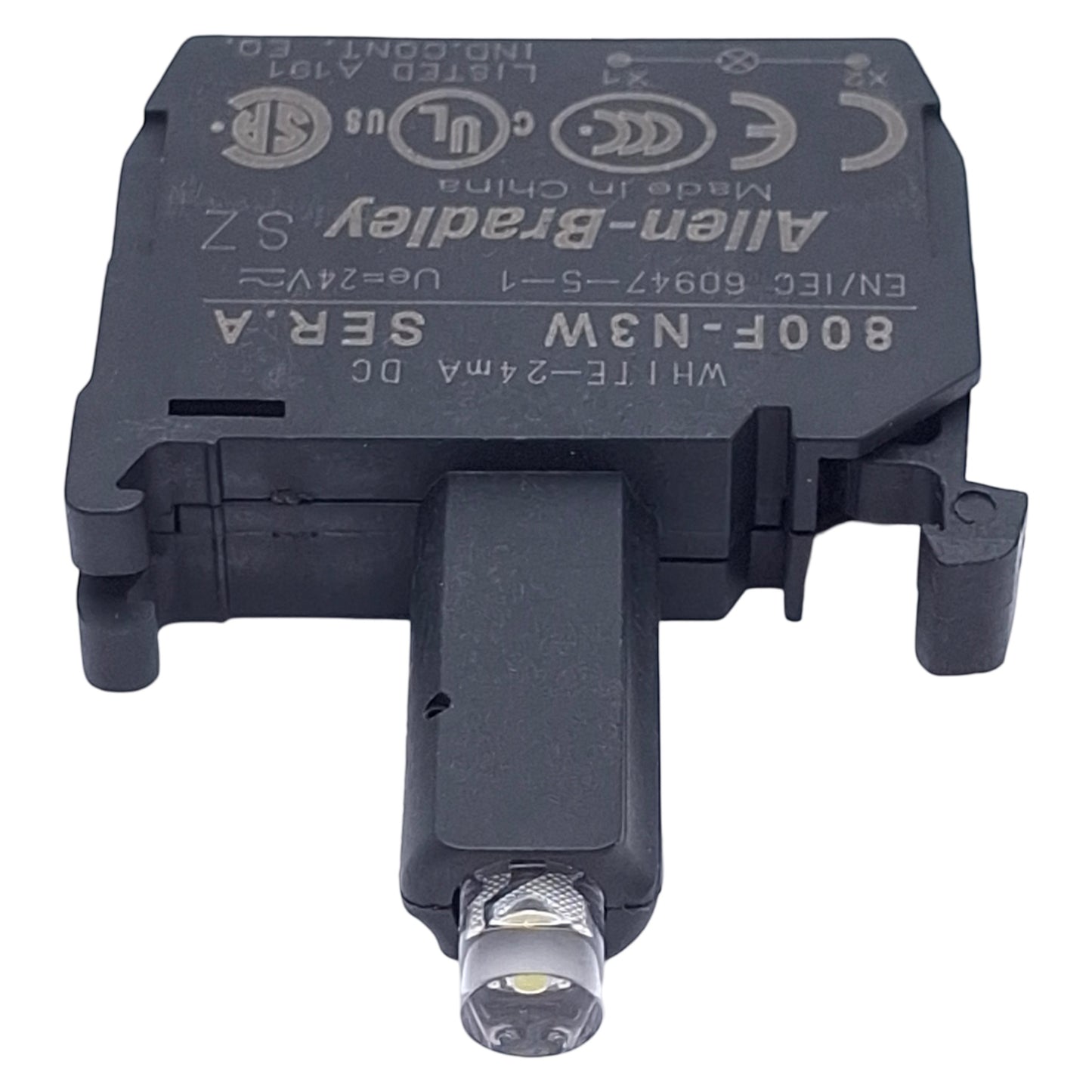 New Allen Bradley 800F-PN3W Pushbutton LED Module White, 24VAC/DC, 22mm, Latch Mount