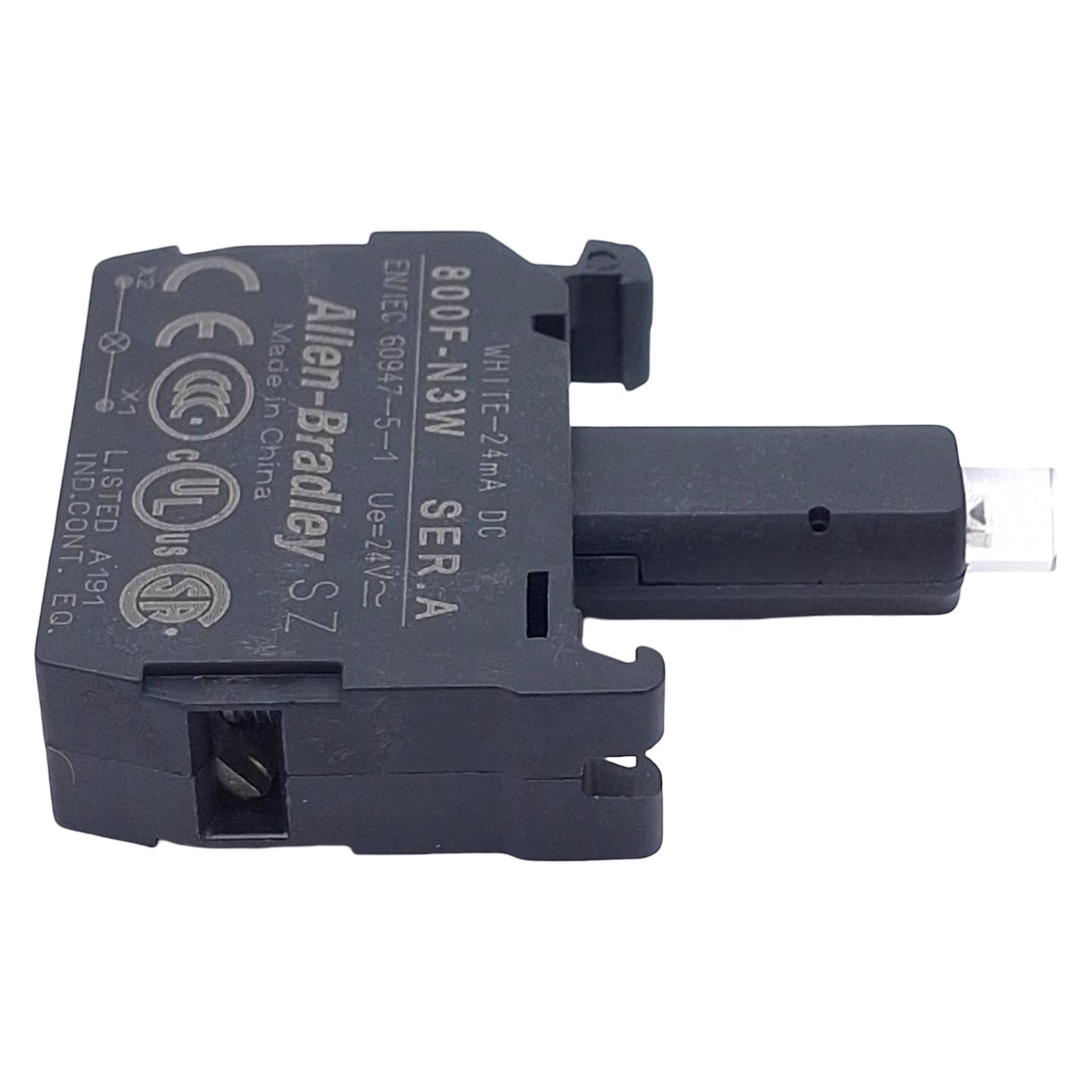 New Allen Bradley 800F-PN3W Pushbutton LED Module White, 24VAC/DC, 22mm, Latch Mount