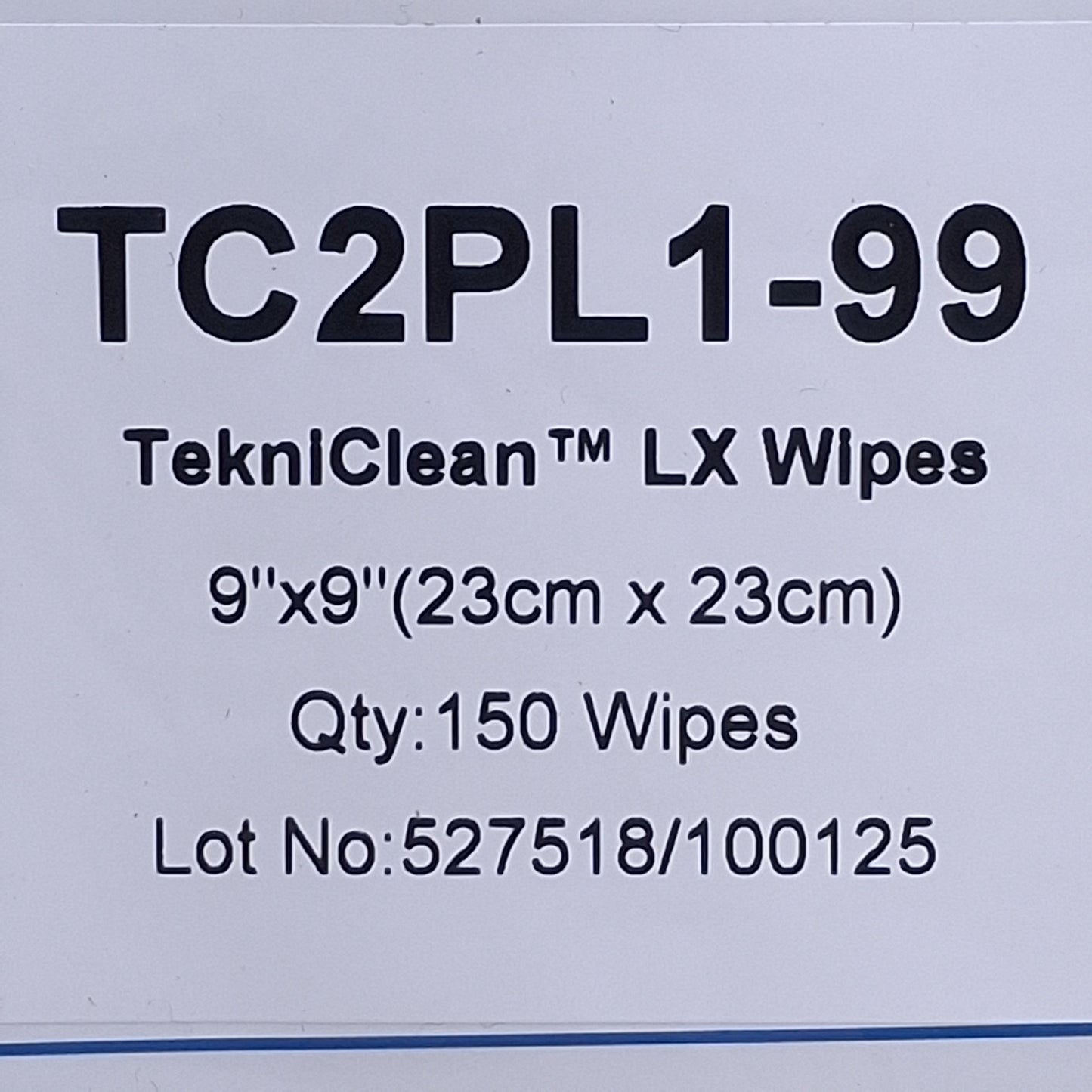 New Teknipure TC2PL1-99 LX Knit Polyester Cleanroom Wipes, 150 Per Bag, 9x9in