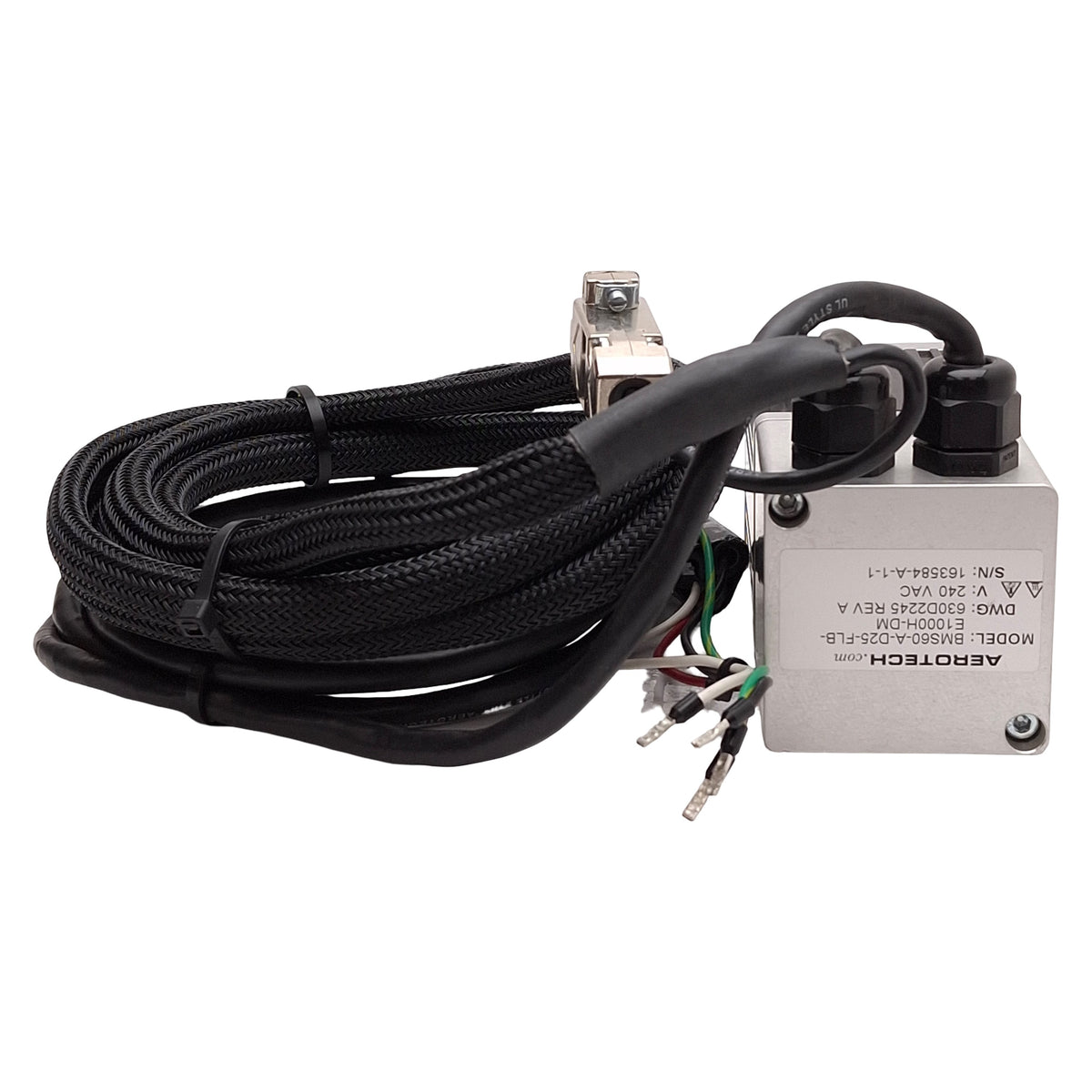 Used Aerotech BMS60-A-D25-FLB-E1000H-DM Servo Motor, 116W, 240VAC, 1000-Line, NEMA 23