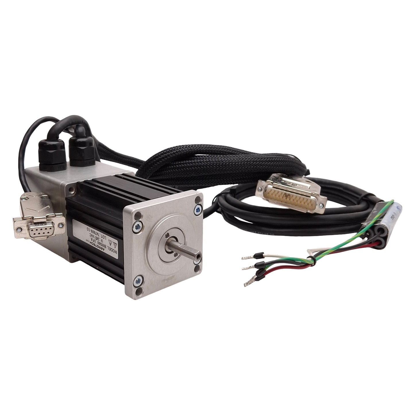 Used Aerotech BMS60-A-D25-FLB-E1000H-DM Servo Motor, 116W, 240VAC, 1000-Line, NEMA 23