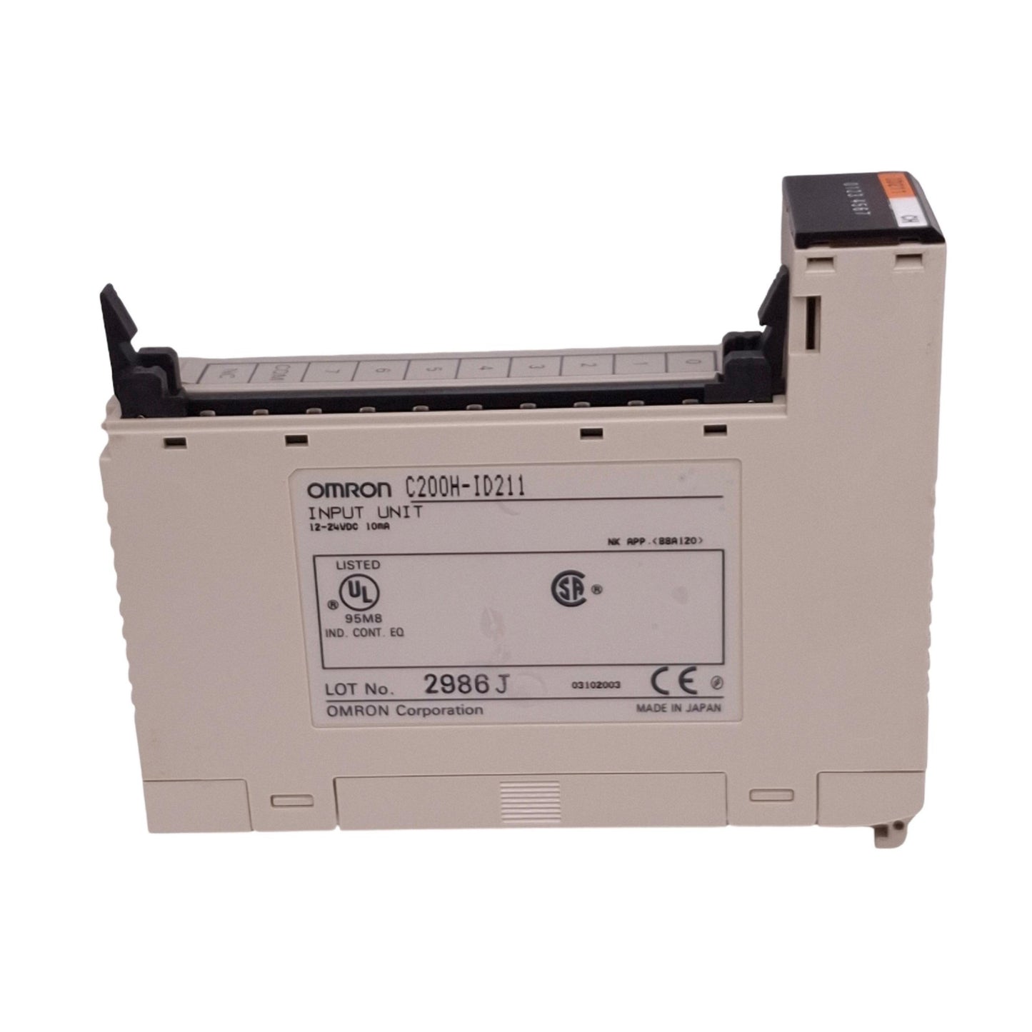 Used Omron C200H-ID211 Digital Input Unit for SYSMAC PLC, 8-Point, 12-24VDC 10mA