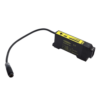 Used Banner D12SP6FVQ Fiber Optic Sensor, 10-30VDC, PNP Output, M8 4-Pin Male