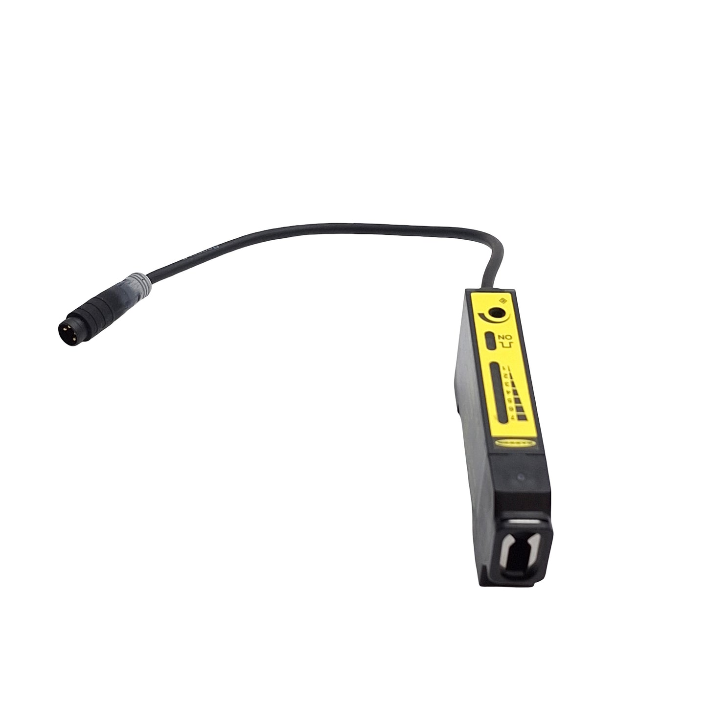 Used Banner D12SP6FVQ Fiber Optic Sensor, 10-30VDC, PNP Output, M8 4-Pin Male