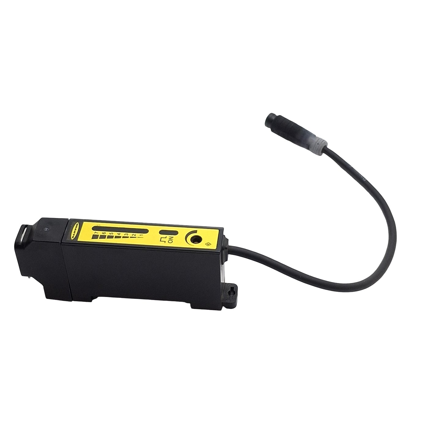 Used Banner D12SP6FVQ Fiber Optic Sensor, 10-30VDC, PNP Output, M8 4-Pin Male