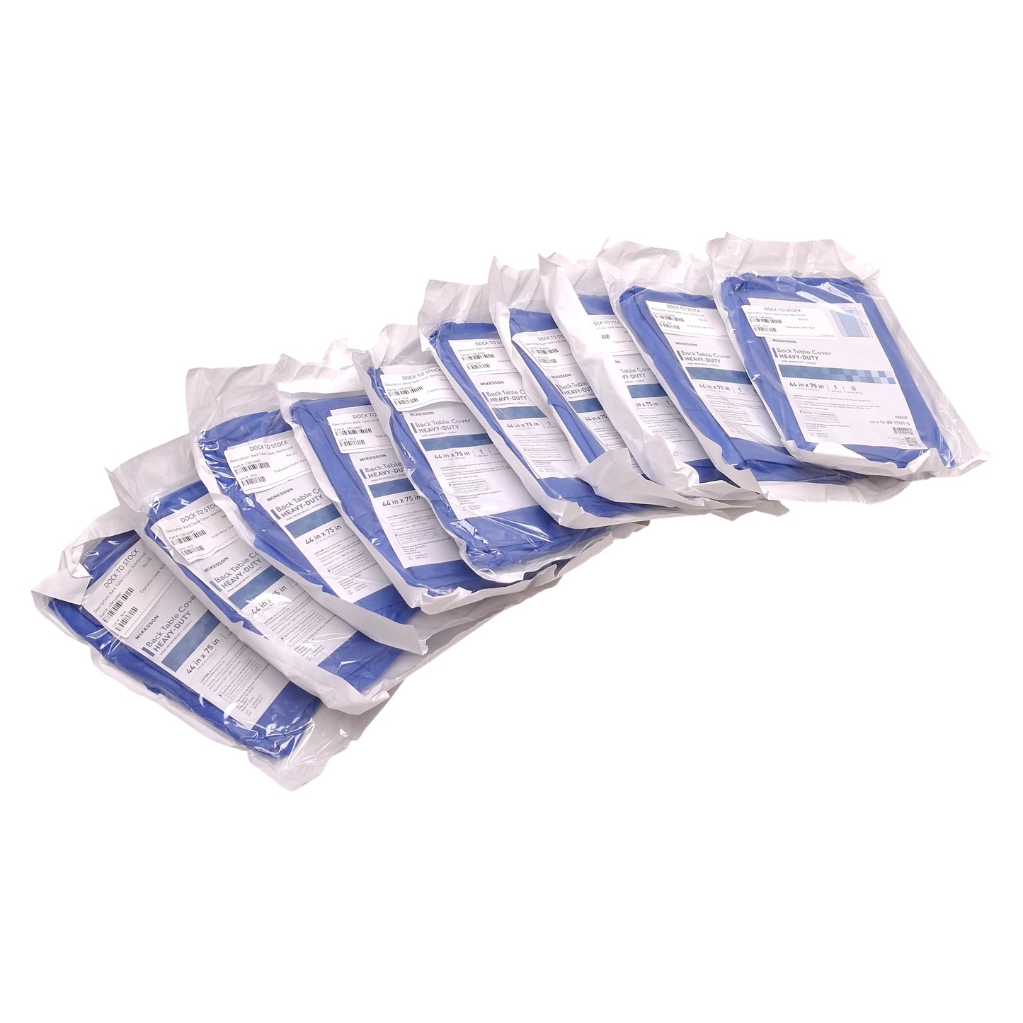 New Lot of 10 McKesson 16-i80-13101-S Zone-Reinforced Back Table Cover, 44 x 75in