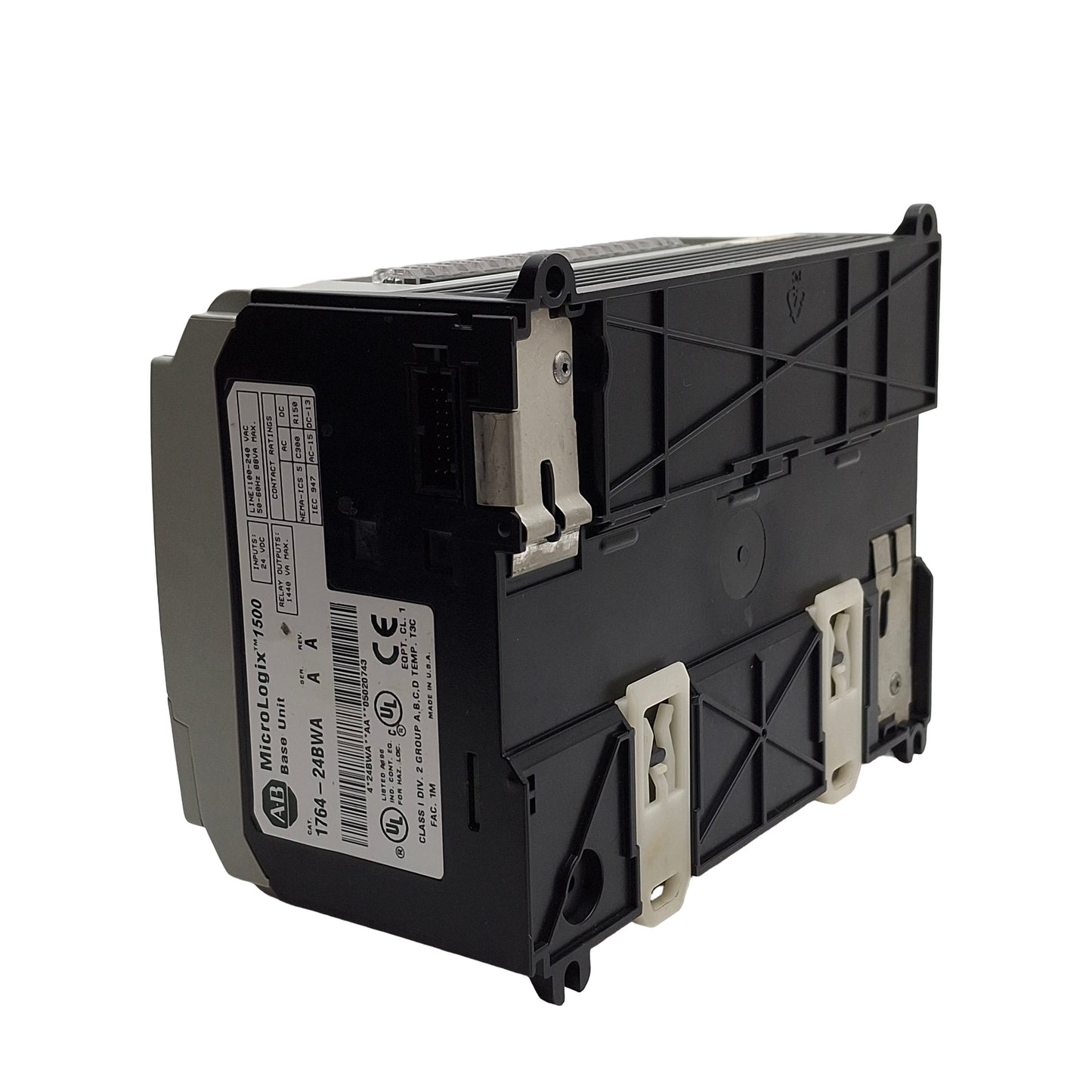 Used Allen Bradley 1764-24BWA Ser A Rev A MicroLogix1500 Base Unit 24x I/O 120/240V
