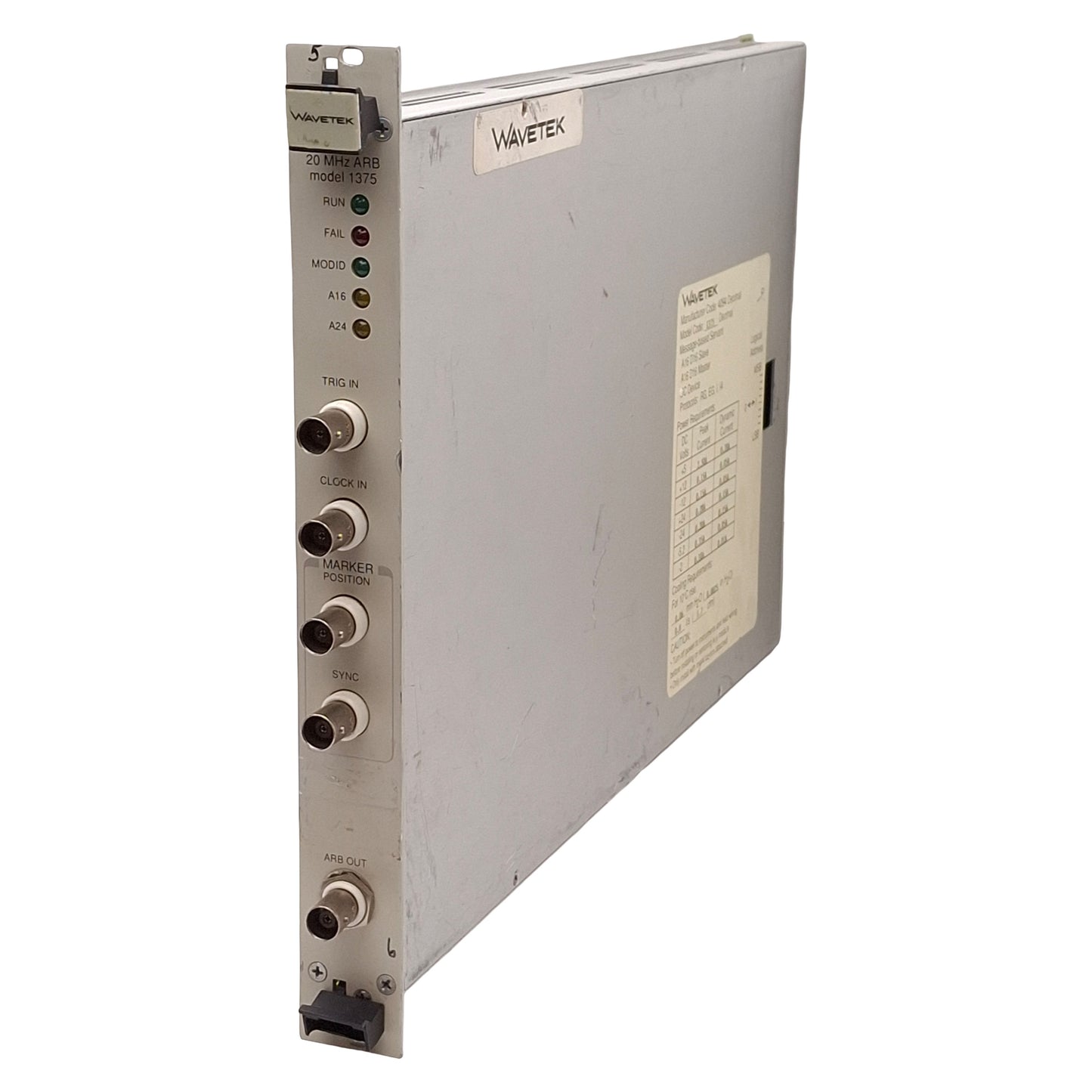 Used Wavetek 1375 1000-00-0611-02 Arbitrary Waveform Generator VXIbus 20MHz *IDC/Tab*