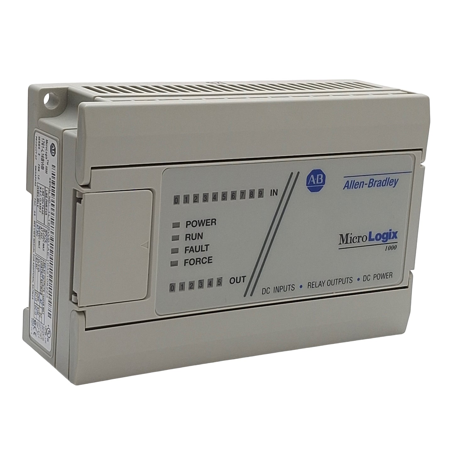 Used Allen Bradley 1761-L16BWB MicroLogix1000 PLC 16DC Inputs, 6 Relay Outputs, 24VDC