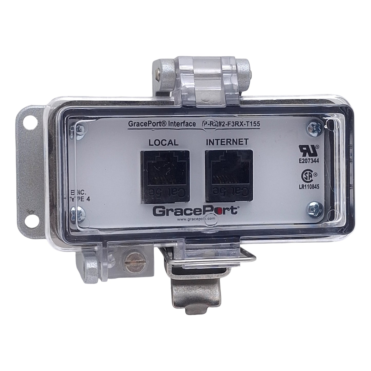 Used GracePort P-R2#2-F3RX-T155 Ethernet Panel Interface Connector, 2-Port, RJ45