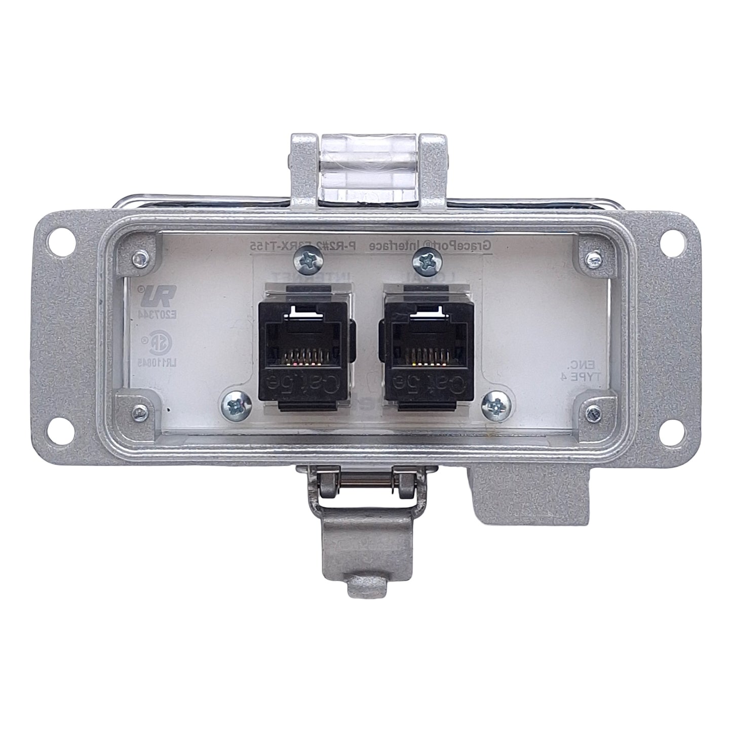 Used GracePort P-R2#2-F3RX-T155 Ethernet Panel Interface Connector, 2-Port, RJ45