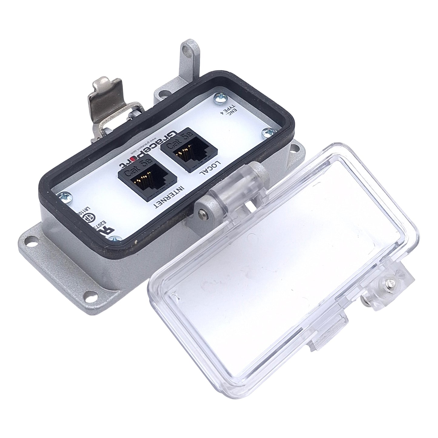 Used GracePort P-R2#2-F3RX-T155 Ethernet Panel Interface Connector, 2-Port, RJ45