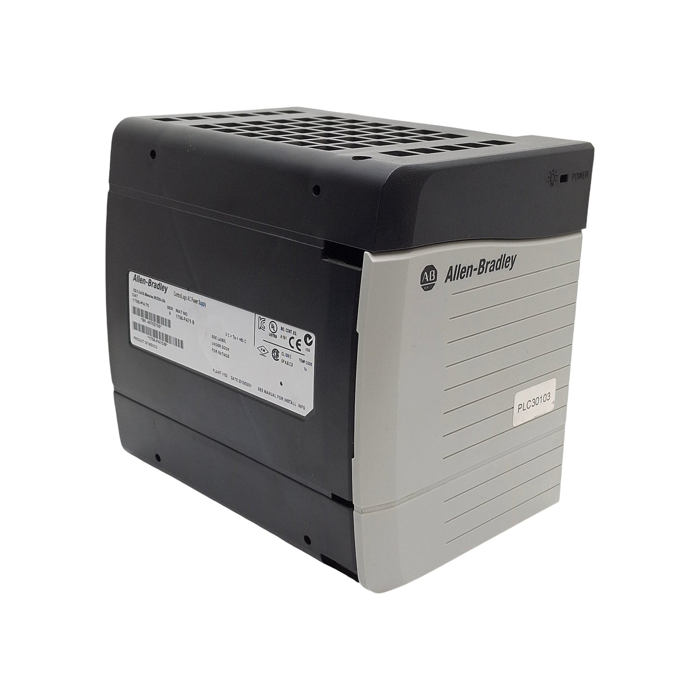 Used Allen Bradley 1756-PA75/B ControlLogix AC Power Supply 120-240VAC 100W