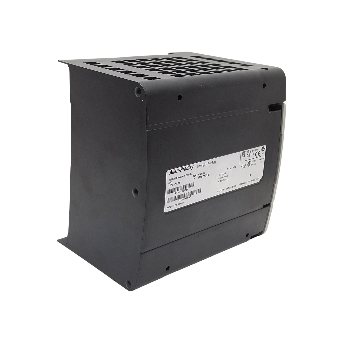 Used Allen Bradley 1756-PA75/B ControlLogix AC Power Supply 120-240VAC 100W