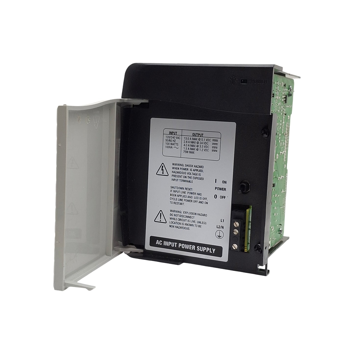 Used Allen Bradley 1756-PA75/B ControlLogix AC Power Supply 120-240VAC 100W