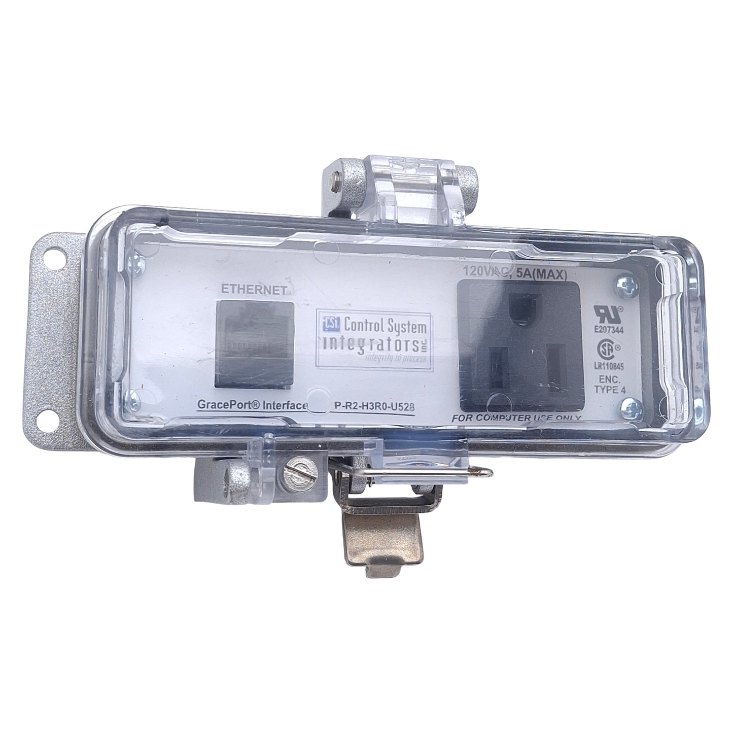 Used GracePort P-R2-H3R0-U528 Ethernet Panel Interface Connector 2-Port, RJ45, 120VAC
