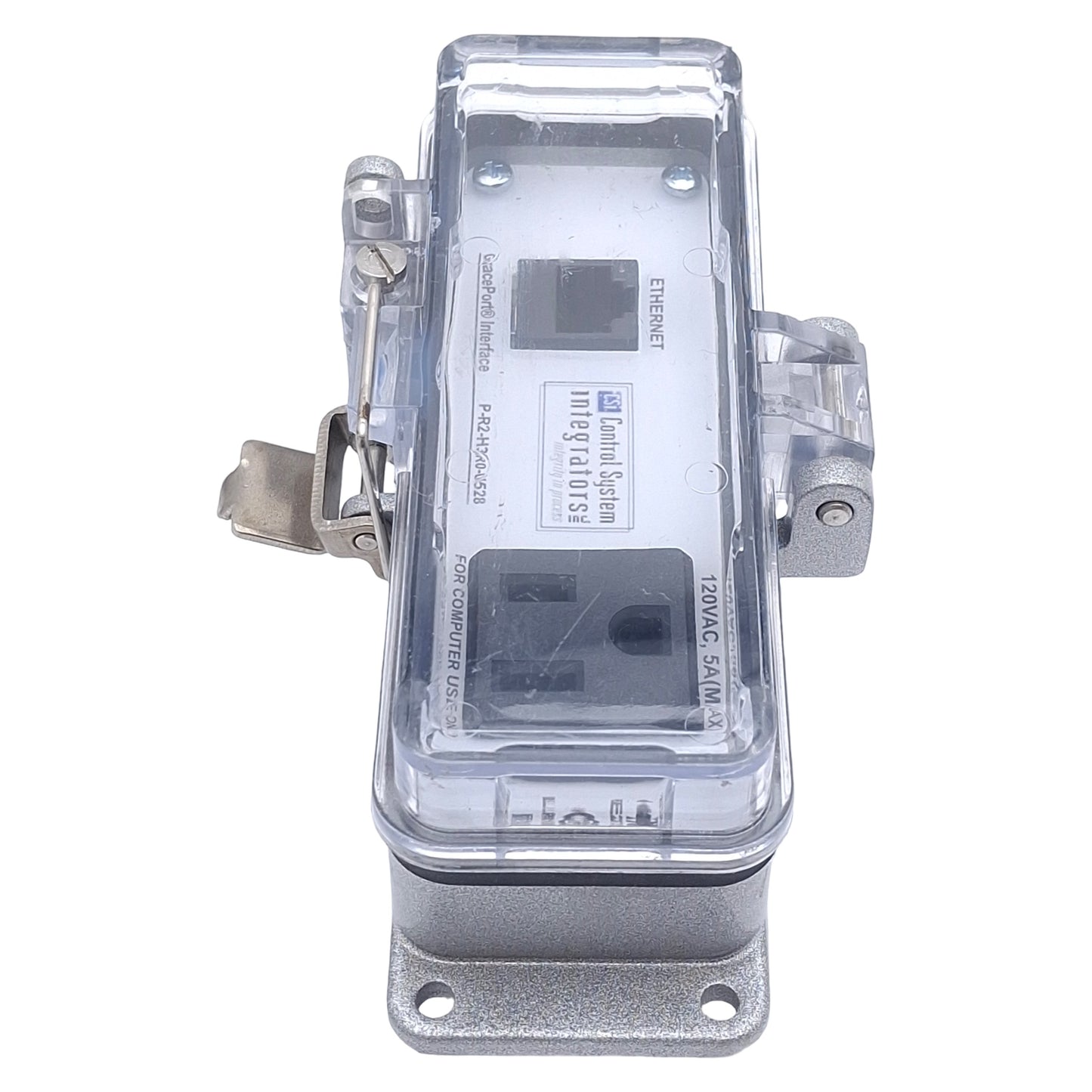 Used GracePort P-R2-H3R0-U528 Ethernet Panel Interface Connector 2-Port, RJ45, 120VAC