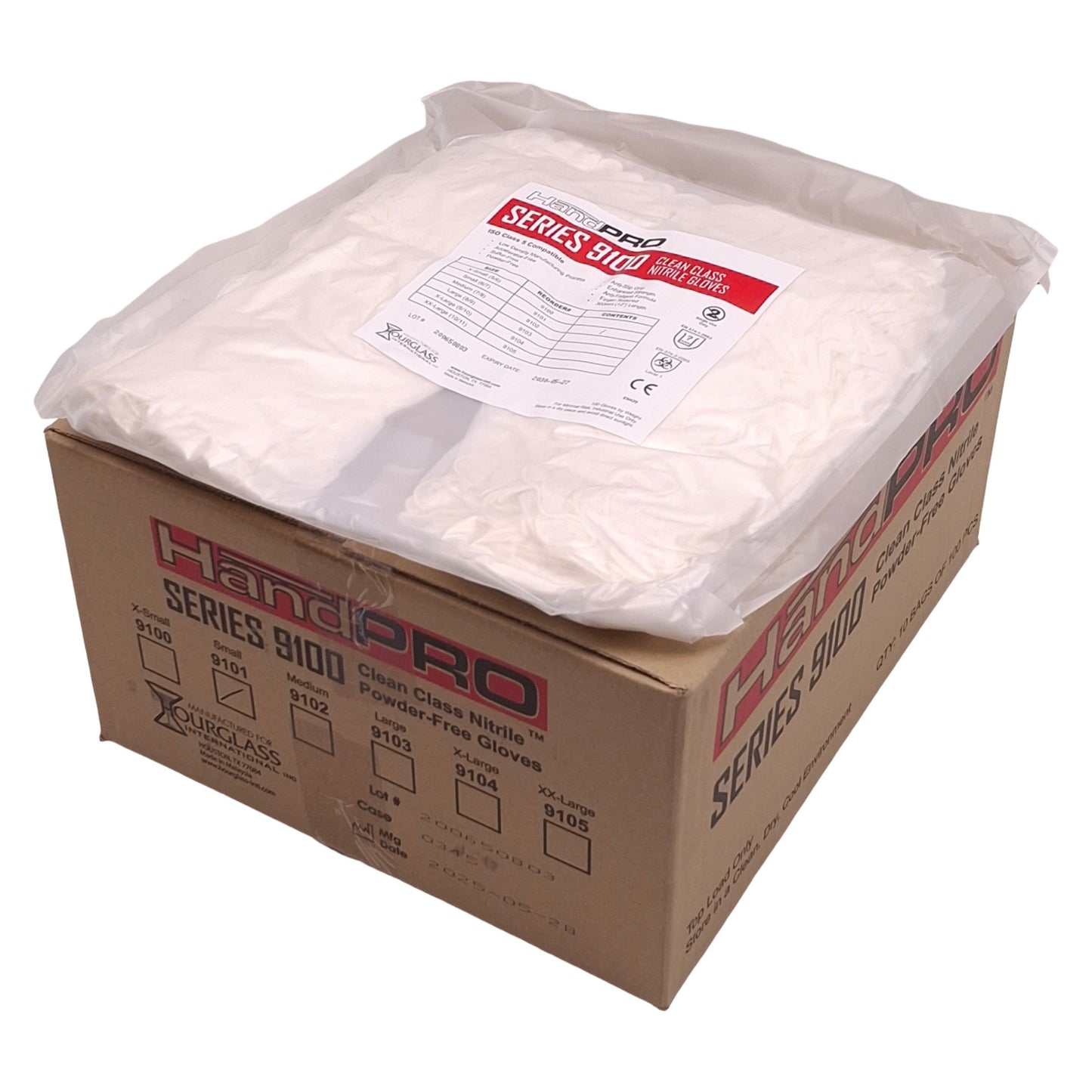 New Case of 1000 Hourglass 9101 HandPRO Cleanroom Glove, Size: S, ISO5 Class 100
