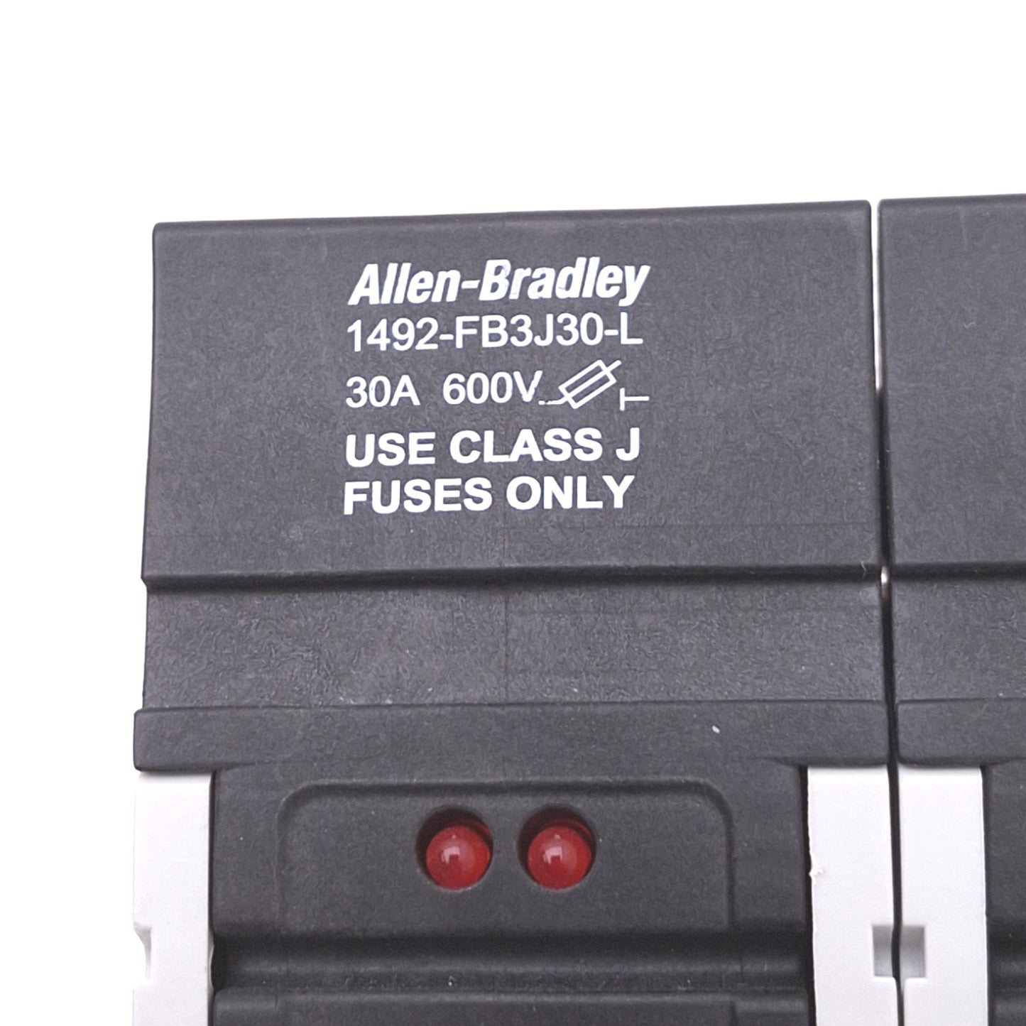 Used Allen Bradley 1492-FB3J30-L Fuse Holder, 3-Pole, 30A 600V, Class J, DIN Rail