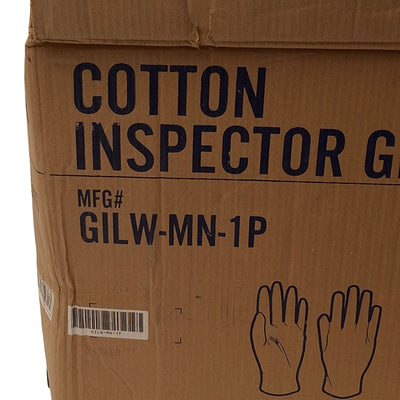 New Case of 1200 Pair Safety Zone GILW-MN-1P Men's Cottons Inspection Glove, Large