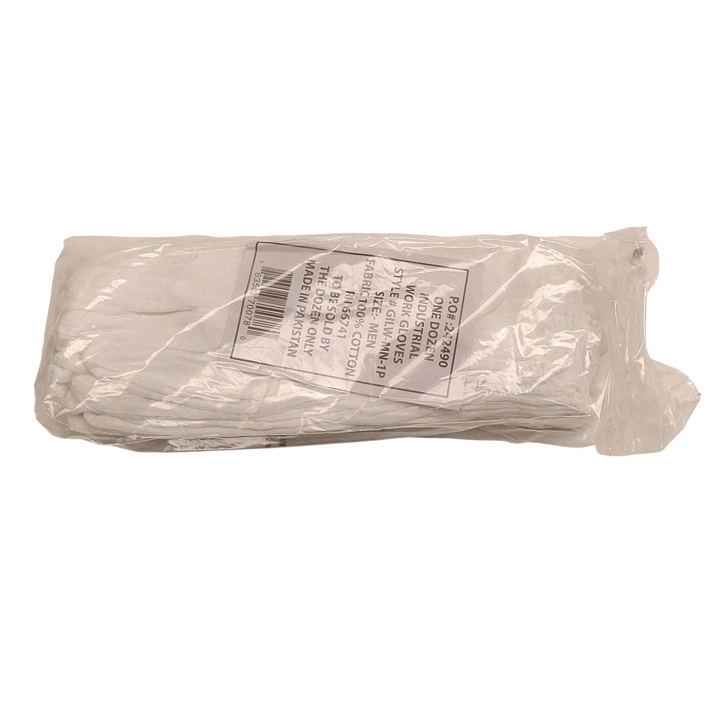 New Case of 1200 Pair Safety Zone GILW-MN-1P Men's Cottons Inspection Glove, Large