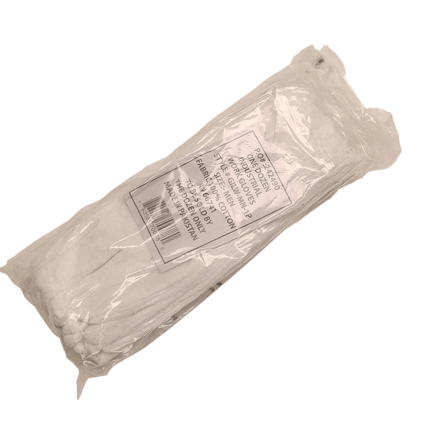 New Case of 1200 Pair Safety Zone GILW-MN-1P Men's Cottons Inspection Glove, Large