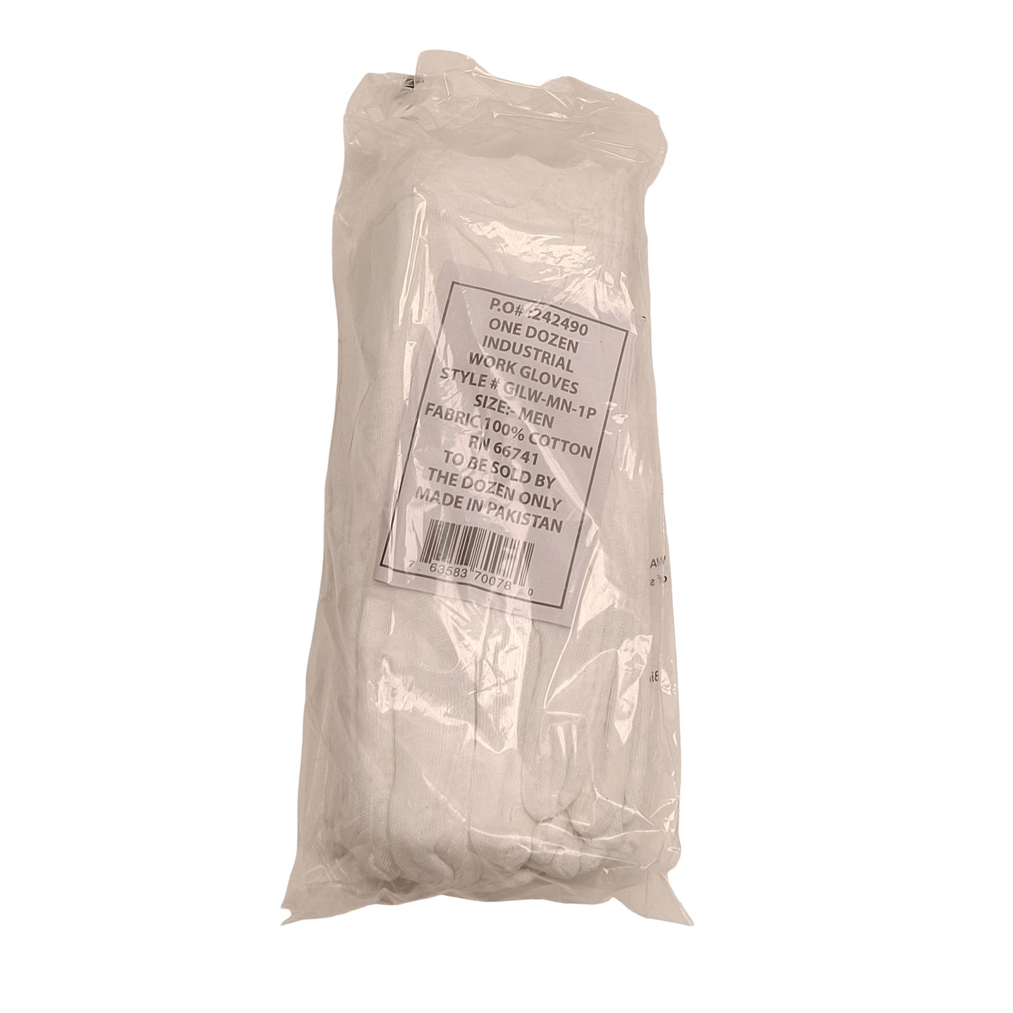 New Case of 1200 Pair Safety Zone GILW-MN-1P Men's Cottons Inspection Glove, Large