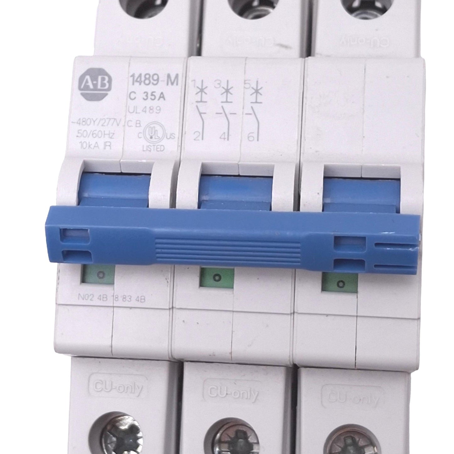 Used Allen Bradley 1489-M3C350 Circuit Breaker, 3-Pole 35A, 480Y/277VAC Max