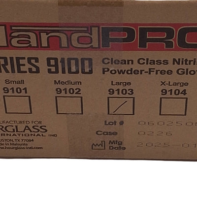 New Case of 1000 Hourglass 9103 HandPRO Cleanroom Glove, Size: L, ISO5 Class 100