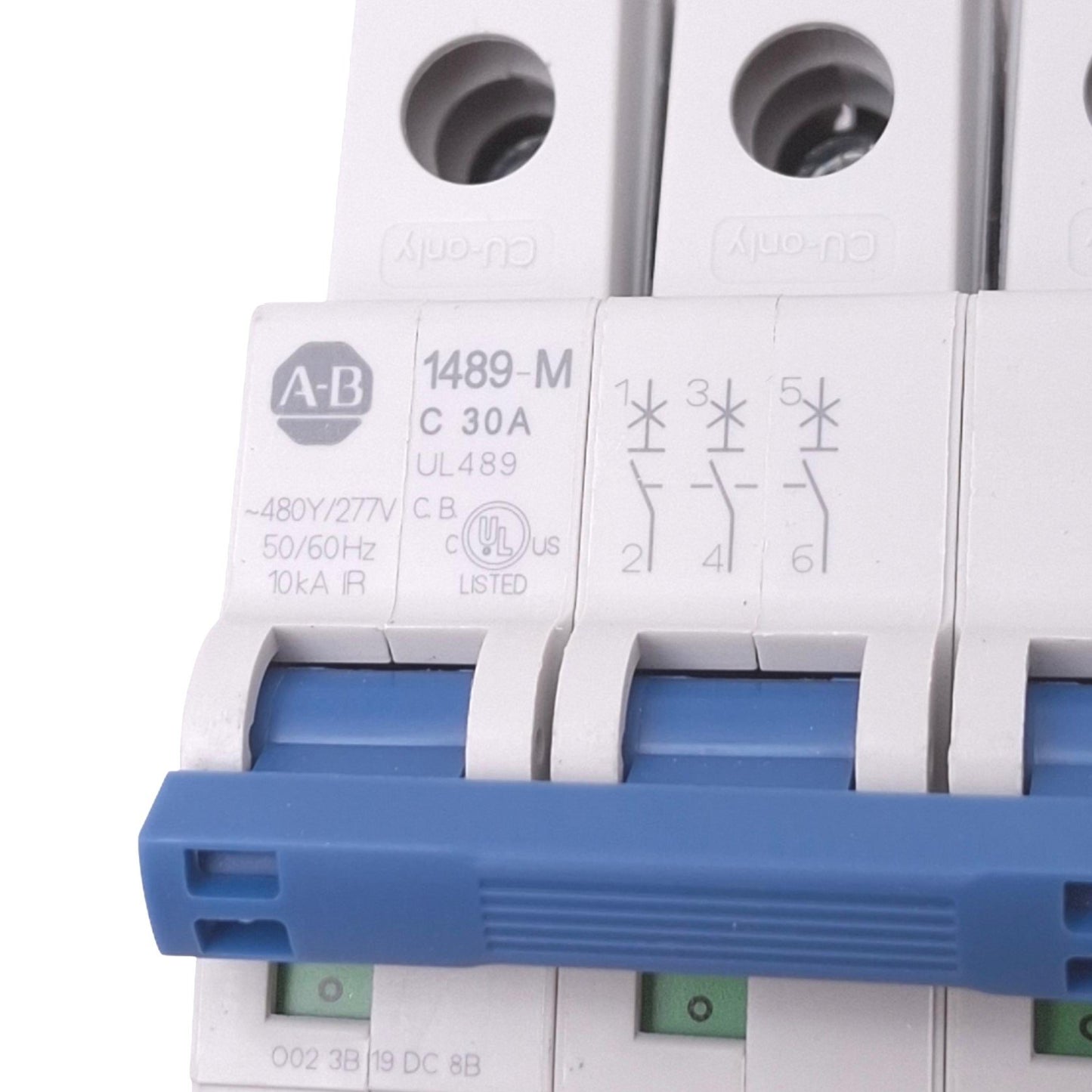 New Allen Bradley 1489-M3C300 Circuit Breaker, 3-Pole 30A, 480Y/277VAC, C-Curve