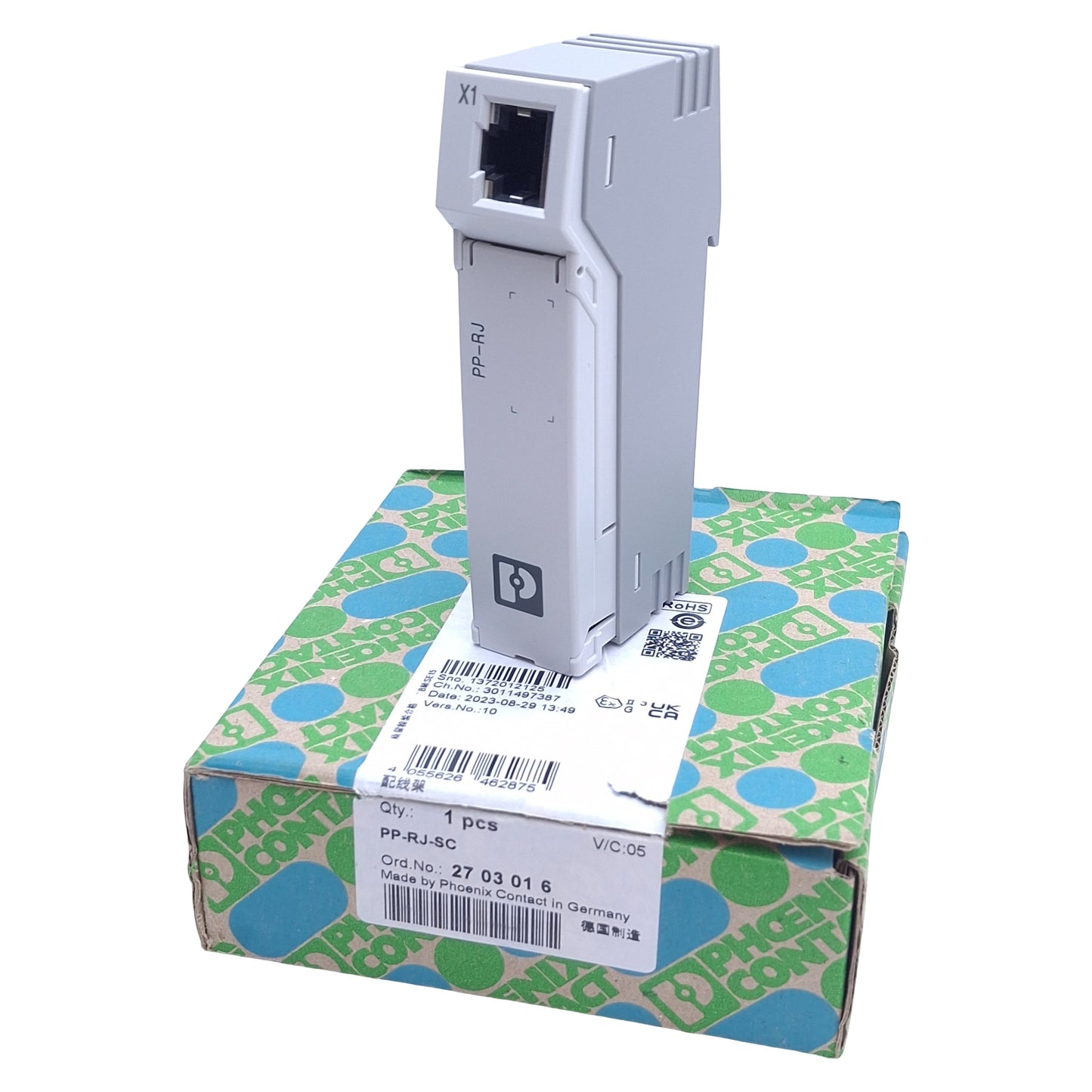 New Phoenix Contact PP-RJ-SC Patch Panel, Screw Terminal, RJ45 Jack, 57VDC Out