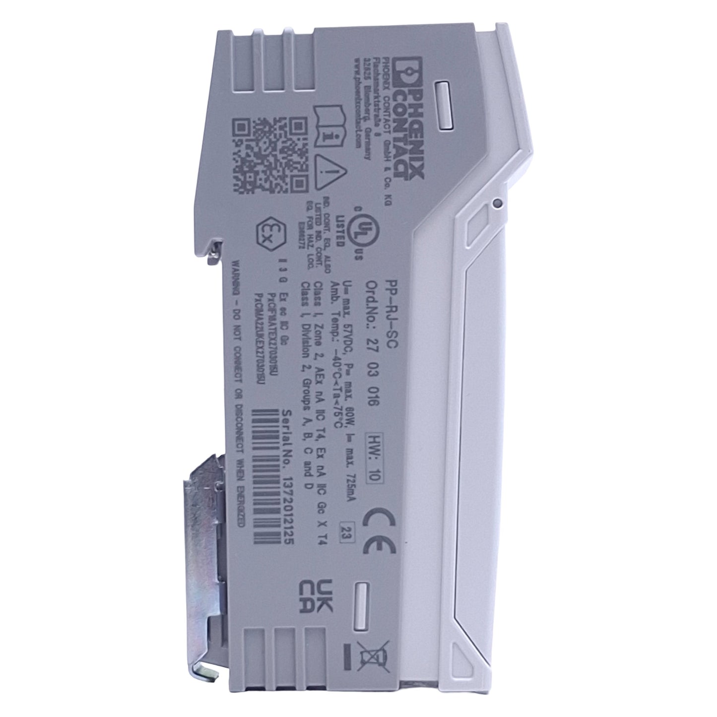 New Phoenix Contact PP-RJ-SC Patch Panel, Screw Terminal, RJ45 Jack, 57VDC Out