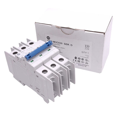 New Allen Bradley 1489-M3C030 Circuit Breaker, 3-Pole 3A, 480Y/277VAC, C-Curve