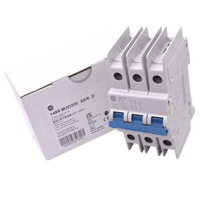 New Allen Bradley 1489-M3D200 Circuit Breaker, 3-Pole 20A, 480Y/277VAC, D-Curve