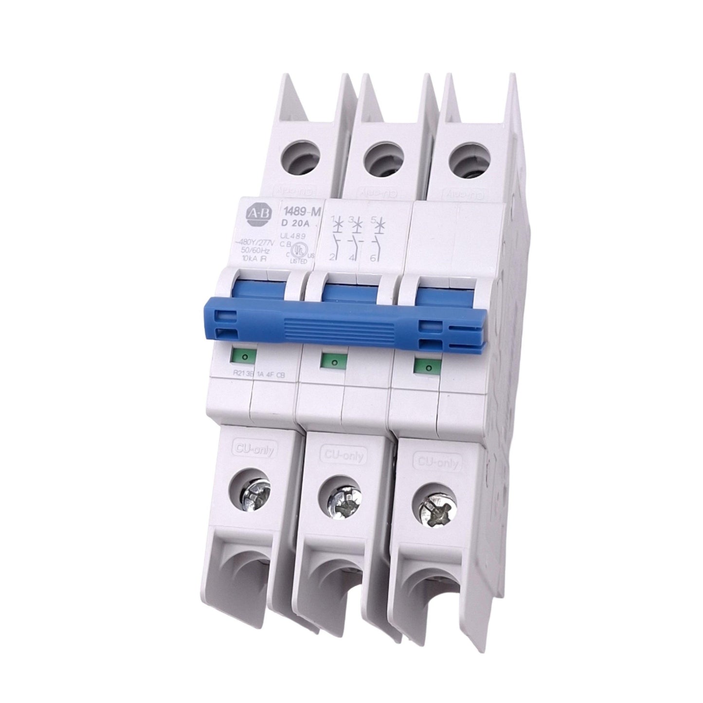 New Allen Bradley 1489-M3D200 Circuit Breaker, 3-Pole 20A, 480Y/277VAC, D-Curve